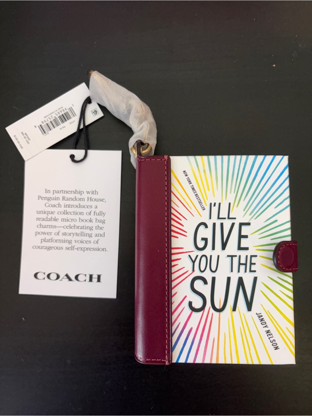 Coach I’ll Give You The Sun” Book Charm